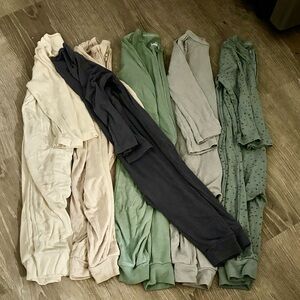 Bundle of 6!! —- Cat & Jack Kids PJ- Cream, Tan, Green, Gray, Navy, Blue -